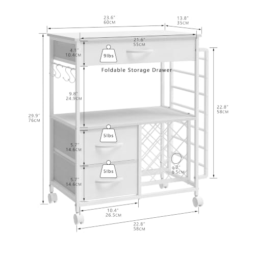 Image of VENNQD Storage cart Compatible with Cricut Machines Stand Cutting Machine Stand with Drawers and Vinyl Roll Holder Rolling Craft Cabinet Table for Cricut Craft Workstation for cart Craft Room (White)