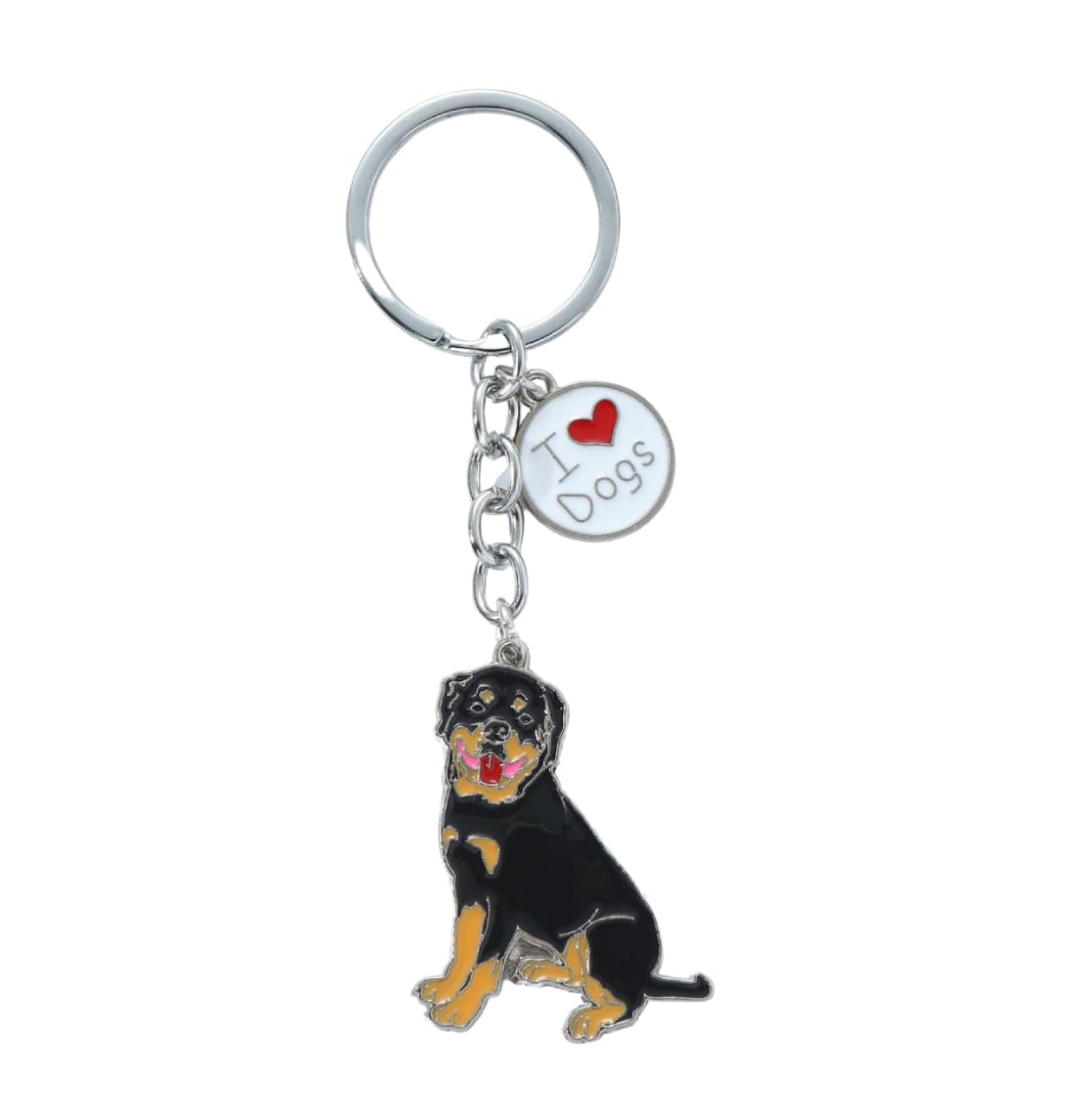 Bt Bear Unisex Puppy Rottweiler Dog Key-Ring Keychain,Do Id Tag Cute Metal Dog Keychain Keyring Keyfob Bag Charm,