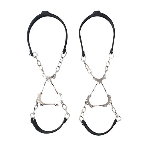 Goodtimera Steigeisen für Stiefel - 6 Spikes Traction Edelstahl Spikes Anti-Rutsch-, EIS- und Schneegriffe für Männer Winter Walking Wandern Cover