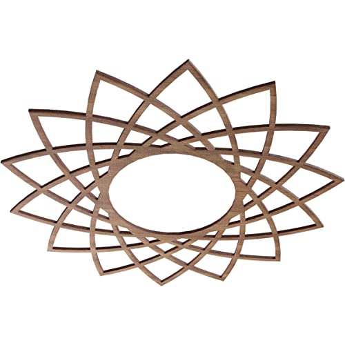 Image of Ekena Millwork 22 inchOD x 8 1 /2 inchID x 1 /4 inchT Eleanor Wood Fretwork Pierced Ceiling Medallion, Walnut