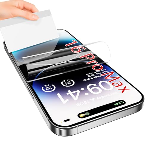 JUVENPROTO 3er-Pack TPU Displayschutzfolie, Entsperren per Fingerabdruck, HD, kratzfest, blasenfrei, ultradünn, einfache Installation