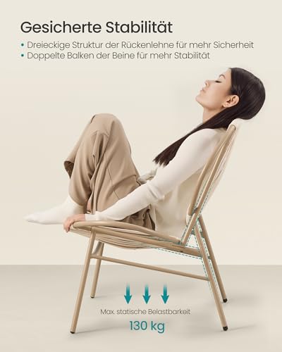SONGMICS Balkonmöbel, 3er Set, Gartenmöbel-Set, aus PE-Polyrattan, Outdoor, mit Tisch, 2 Stühlen, für Terrasse, Garten, Balkon, Kamelbraun GGF021K01 5