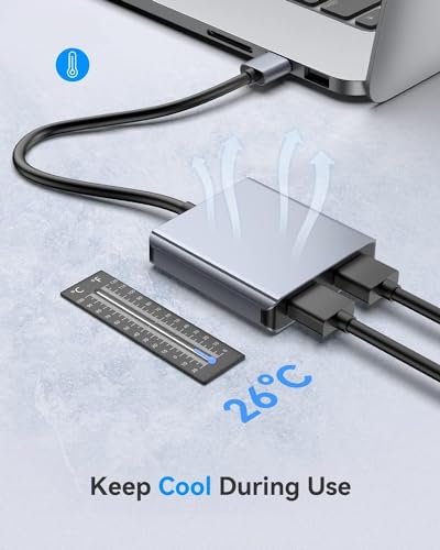 Image of USB 3.0 to Dual HDMI Adapter - 4K@30Hz and 1080P@60Hz Hdmi Splitter for Dual Monitors, USB 3.0 to 2 HDMI Adapter Compatible with Windows /MacOS /Android /Win XP