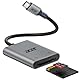 acer USB C SD Kartenleser, USB-C SD Micro SD Card Reader Aluminium Kartenlesegerät Typ C Speicherkartenleser Adapter für iPhone 15/16 Serie,Galaxy S24,iPad Pro,MacBook Pro,Surface Pro usw.