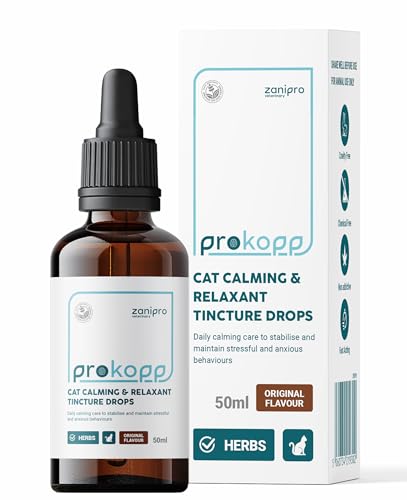 Zanipro Gocce Calmanti per Gatti, Sollievo Naturale da Stress e Ansia nel Gatto, Miscela Erboristica 100% Naturale, Ideali per Calmanti, Viaggi, Toelettatura, Fuochi d’Artificio – 50 ml