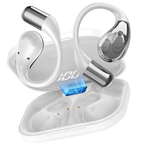 Casque ouvert de sport blanc pour courir en musique sans s'isoler du monde