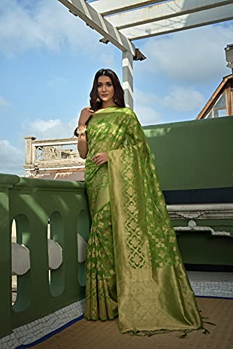 Image of Vardha Women's Art Silk,Silk Saree with Banarasi Weave and Unstitched Matching Blouse Piece | Sari for Women