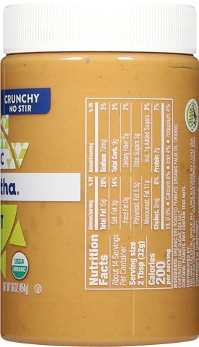 Image of Maranatha Organic No-Stir Crunchy Peanut Butter Spread 16 Ounce (Pack of 2)