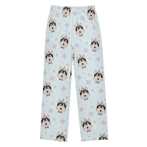 Boys' Pants Funny Husky Dogs Stars Cartoon Long Bottoms Jogger Pants Elastic Waist Trousers with Pockets S-XL