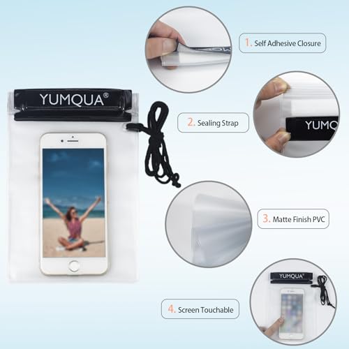 Clear Waterproof Bag, Waterproof Document Pouch Passport Holder Water Tight Map Case Waterproof Pouch Water Proof Small Dry Bags for Kindle Phone Tablet Camera, Kayak Boat PaddleBoard - Image 5