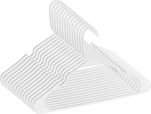 Zoyer Plastic Hangers (50 Pack, White)- Durable Clothes Hangers- Space Saving Shirt Hangers- Slim Coat Hangers- Suit Hangers #TOP3
