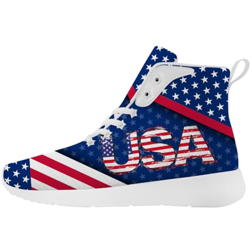 American Flag Shoes for Men Women Red White Blue High Top Sneakers Casual Shoes Gifts for Him Her3