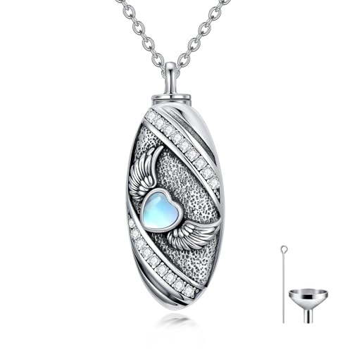 Collier urne pour cendres de lapin et libellule pendentif étanche argent
