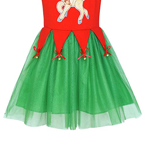 Sunny Fashion Girls Dress Christmas Santa Hat Long Sleeve Party Dress Size 6-124