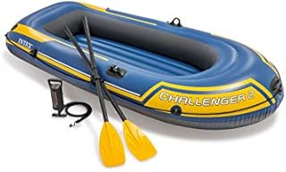 Intex Challenger 2, 2-Person Inflatable Boat Set with French Oars and High Output Air-Pump (Latest Model)