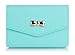 FYY Business Card Holder, Handmade Premium Leather Business Name Card Case Universal Card Holder with Magnetic Closure (Hold 30 pics of Cards) MintGreen