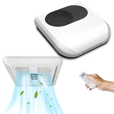 Campervan 12V Universal RV Air Conditioner 9500 BTU, Rooftop RV Ac Unit 12 Volt DC Camper AC Units, Quiet Easy Install For Bpx Truck, Trailer, Fifth Wheel, Motorhome