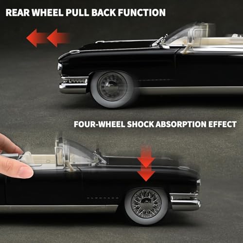 Image of 1:24 Scale Cadillac Eldorado 1950 Toy Car for Kids Collection Diecast Metal Model Car with Light Sound Pull Back Openable Door