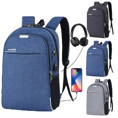 Bolsa Notebook Masculina Feminina Mochila Executiva Transversal Anti Furto Saída USB e Fone de Ouvid