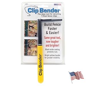 Made in the USA – Steel tool used for securing T-Post fence clips – Comfortable yellow rubber grip – Black oxide coating to prevent rust. From LockNLube.