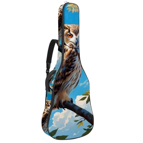 Housse de guitare acoustique motif chouette pour les cours