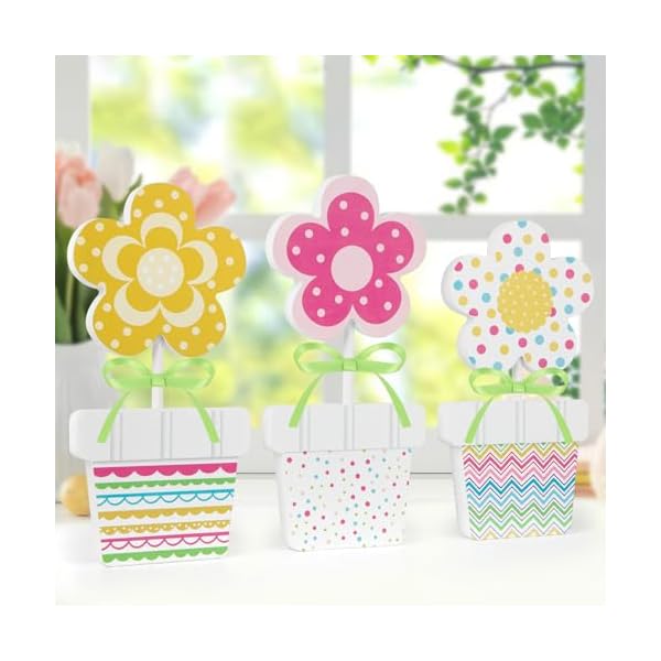 3 pcs spring tiered tray decorations set flowers wood table signs tabletop farmhouse spring table decor hello spring decorations for party office home bedroom kitchen flower  urban country home decor