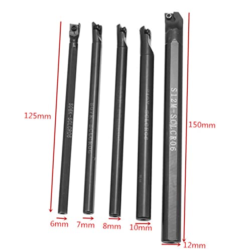 Outanaya set 1 barras de mandrinado con inserciones carburo y llaves para torno miniatura 7