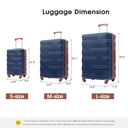 Spinner Suitcase TSA Lock Lightweight 3 Piece Hardshell Luggage Set 20''24''28''4