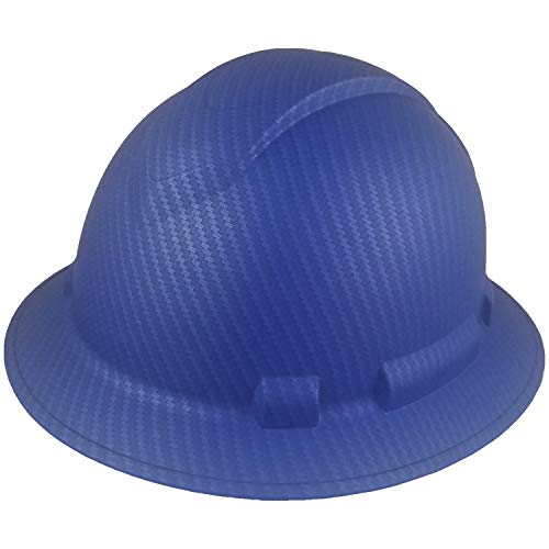 Texas America Safety Company Full Brim Ridgeline Hard Hat with 6 Point Knob Adjustment and Tote (Graphite Matte Blue)