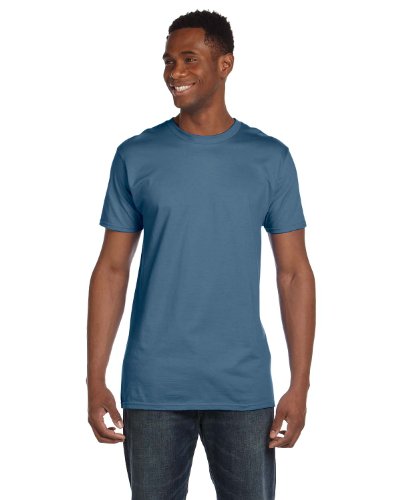 Hanes Mens Ringspun Cotton Crewneck Nano-T T-Shirt, DENIM BLUE, M ( Pack of 2)