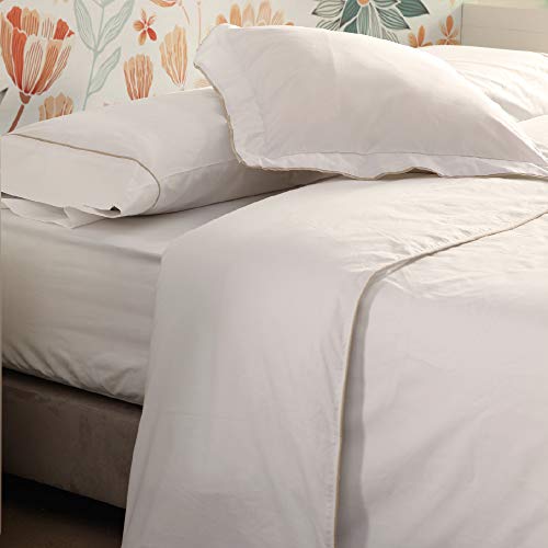 Don Descanso - Funda de Edredón Algodón Blanca 180 Hilos para Camas 135/140cm. Suave, Transpirable y Ligera. Funda Nórdica Apta para Lavar a 30ºC. Fácil de Almacenar (Disponible Varios Tamaños)