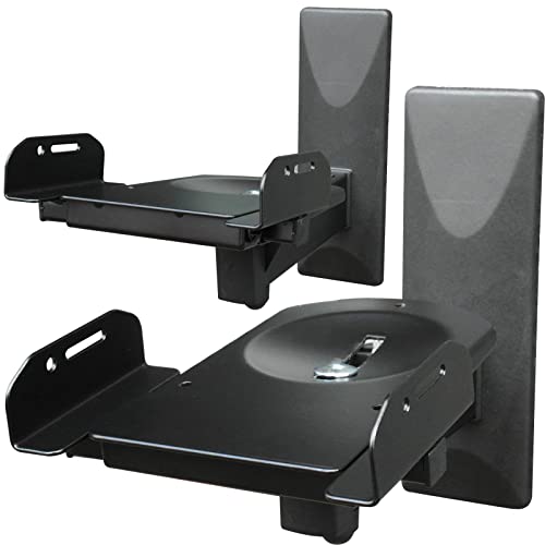 Supports muraux noirs pour enceintes inclinables pivotants Drall