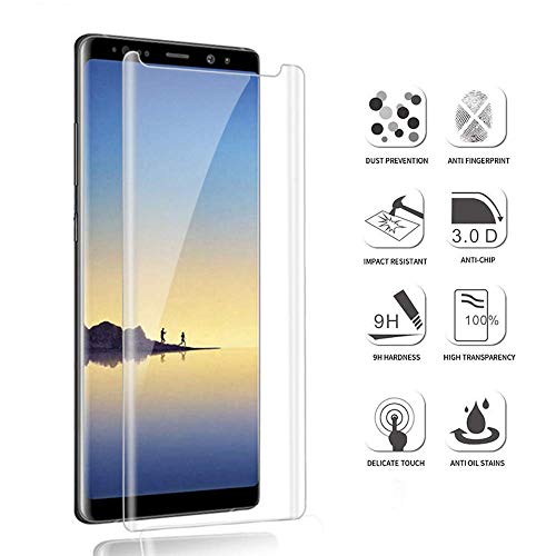 Image of UV Tempered Glass for Samsung Galaxy Note 8 / Samsung Galaxy Note 9 Advanced Border Less Full Screen Coverage (except edges) UV Screen Protector Guard with Installation Kit - Pack of 1