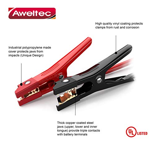 AWELTEC Jumper Cables UL-Listed 6 Gauge 16 Feet Heavy Duty Booster Cables with Carry Bag (6AWG x 16Ft)