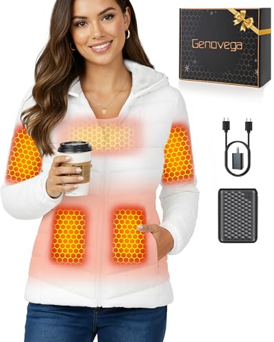 Women Heated Jacket Battery Pack Included Fleece Coat Christmas Xmas