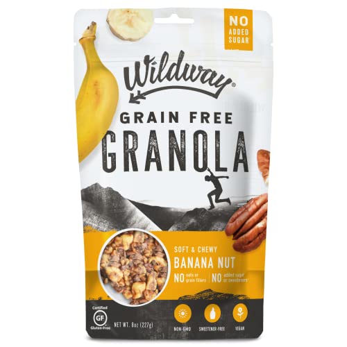 Wildway Keto, Vegan Granola | Banana Nut | Certified Gluten Free, Paleo, Grain Free, Non Gmo, Dairy Free, No Artificial Sweetener | 8Oz #TOP25