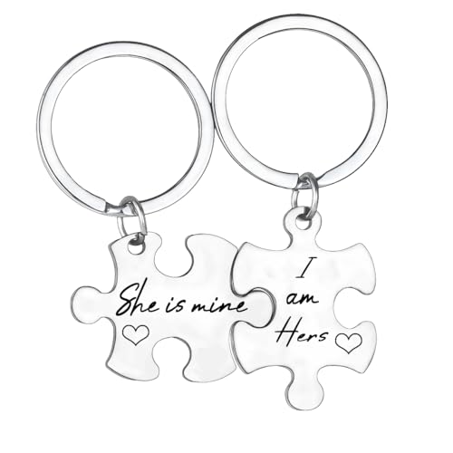 LLAFY 2 Pcs Lesbian Couples Keychain Set Anniversary Valentine's Day