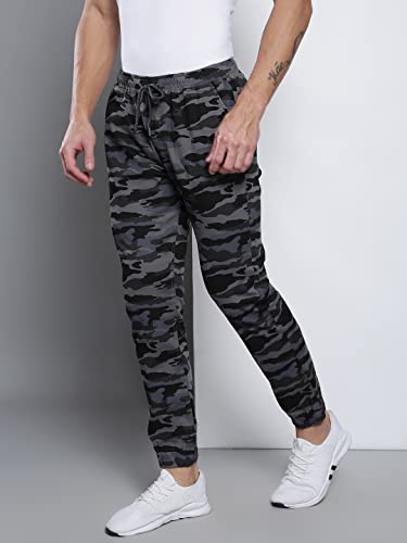 Image of Dennis Lingo Camouflage Print Cotton Men's Casual Cargo Pant, Tapered Fit, Mid Rise, Ankle Length, Multi-Pocket Drawstring Stretchable Cargos for Men, Trousers