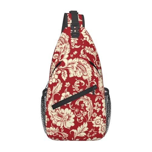 Image of Crossbody Bag Sling Bag Backpack Chest Bags Shoulder Bag for Women Men Boho-Red Paisley 1