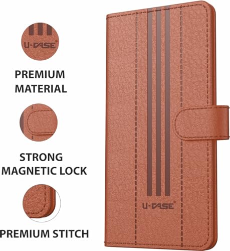 Image of U-Case Compatible with Realme 10 4G Flip Cover | Leather Finish | Inside Pockets & Inbuilt Stand | Shockproof Wallet Style Magnetic Closure Back Cover Case