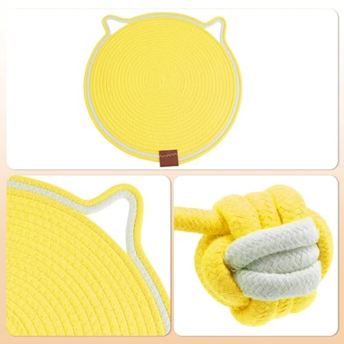Tapis griffoir pour chat jaune 50cm pour protéger vos meubles - 4