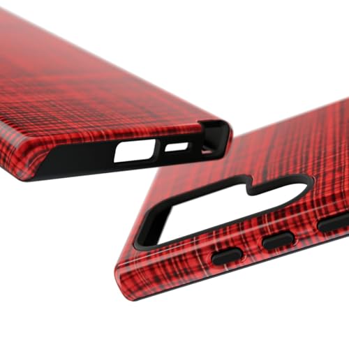 Coque Samsung Galaxy S24 Ultra motif textile écossais rouge rigide - 3