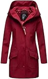 MARIKOO Damen Softshell Jacke Winterjacke wasserabweisend Outdoor lang B856 [B856-Maylee-Bordeaux-Gr.XXL]