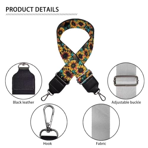 Image of Coldinair Sunflower Bag Handle Strap Replacement Purse Strap for Women Men Luggage Strap Suitcases Carrying Bag