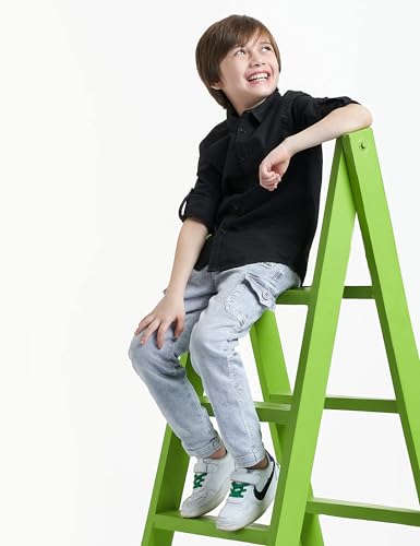 Image of Amazon Brand - Symbol Boy's Regular fit Shirt (Black + Olive 2 Years-3 Years)
