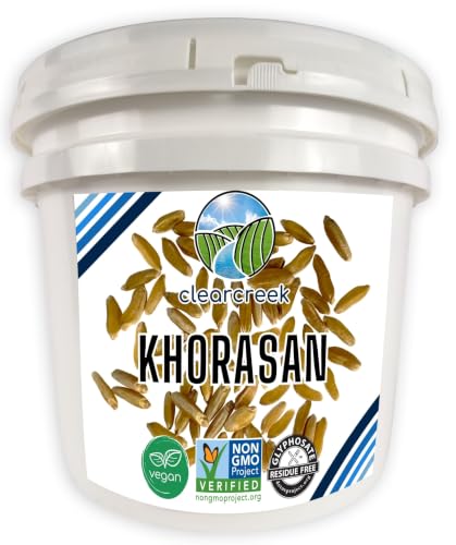CLEAR CREEK Certified Glyphosate Residue Free Khorasan Wheat Berries | 25 lb bucket | Non-GMO Project Verified
