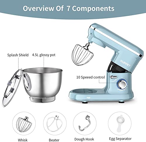 Vospeed Planetaria Knetmaschine 4,5 l Multifunktionale Küchenmaschine Mixer 1300 W Elektrisch zum Kochen mit Schüssel… – Bild 5