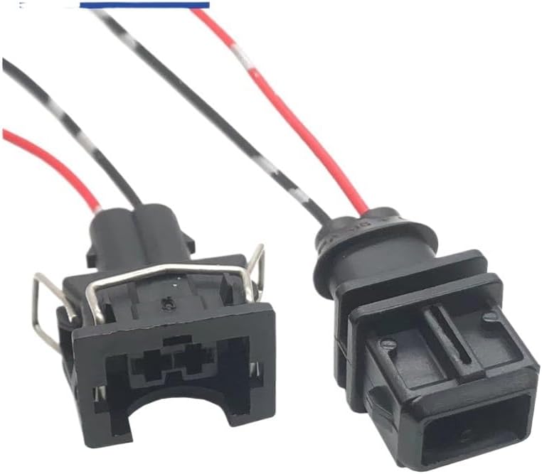 Cars Connectors 2 Pin Female Fuel Injector Nozzle Water Proof Wire Harness Plug Socket Housing for 829441-1 037906240 106462-1 with Wire(2p Female,20 Sets)