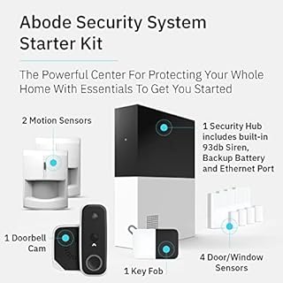 Abode 9 Piece Wireless Smart Security System - Works with Apple HomeKit, Z-Wave and Zigbee Devices - Expandable to Protect Your Whole Home - Easy DIY Installation - Optional Professional Monitoring
