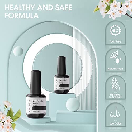GELFAVOR UV Nagellack, Nagellack Schwarz Shellac Nagellack Nail Art Gel Politur 15ml – Bild 5
